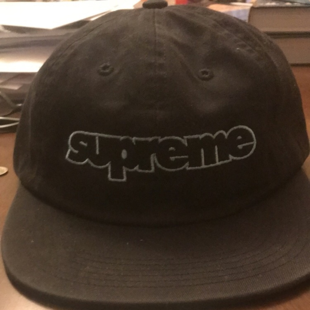 Supreme connect logo 6-panel black hat